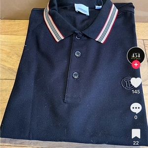 Black, Pierson TB Embroidered Cotton Piqué Polo, Size Large